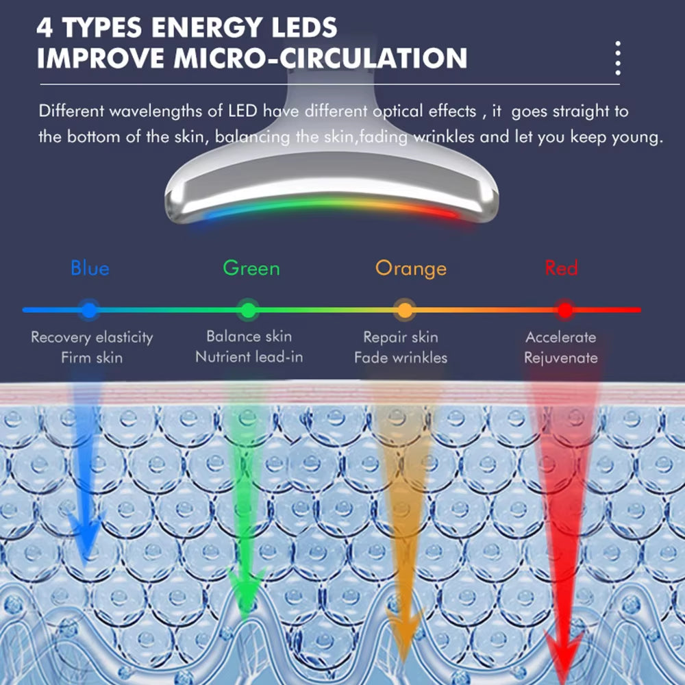 EMS Neck Slimming Massager with LED Photon Therapy | Hot & Cold Compress | Skin Rejuvenation & Anti-Wrinkle Device