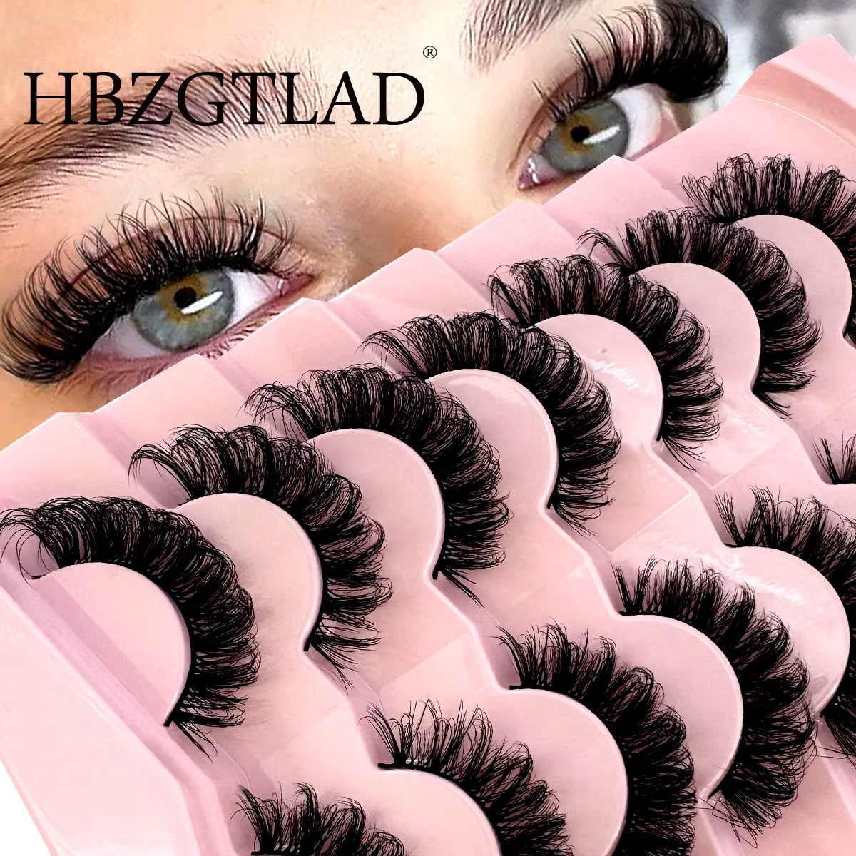 Bangzz Beauty Online – 7 Pairs Russian Strip Lashes | DD Curl Fluffy False Lashes Pack for a Voluminous, Dramatic Look