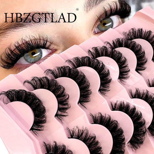 Bangzz Beauty Online – 7 Pairs Russian Strip Lashes | DD Curl Fluffy False Lashes Pack for a Voluminous, Dramatic Look