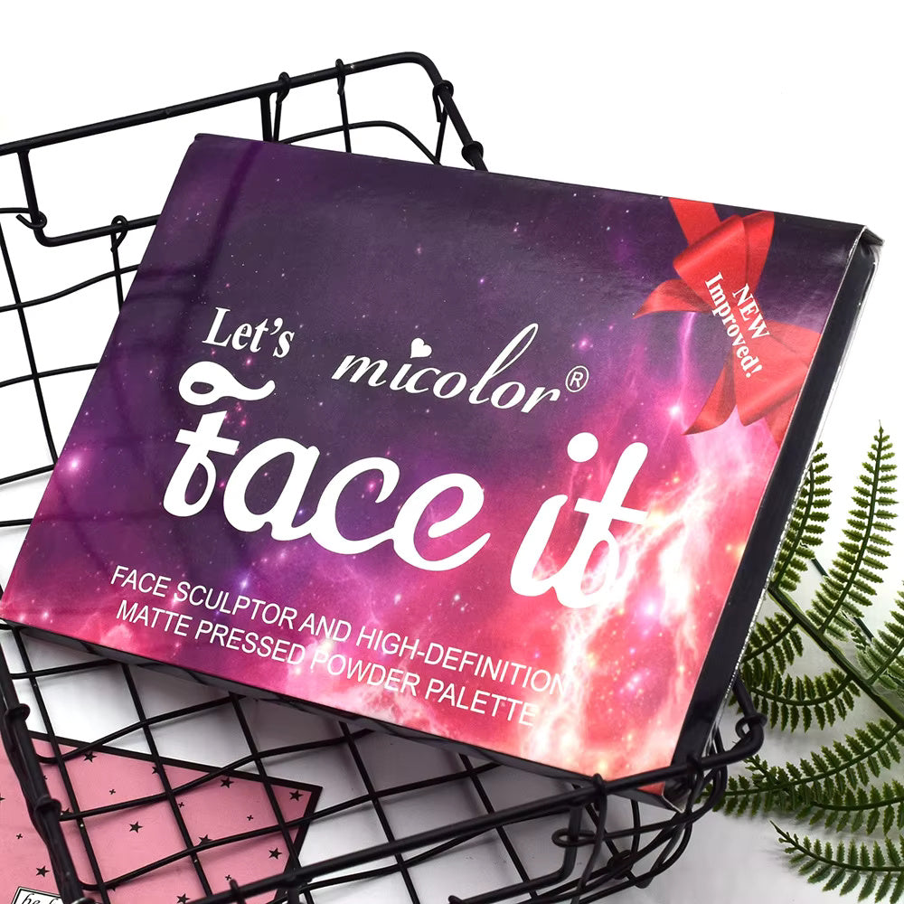 12-Color Matte Face Palette | Blush, Contour, Eyeshadow, Highlighter & Setting Powder All-in-One Kit