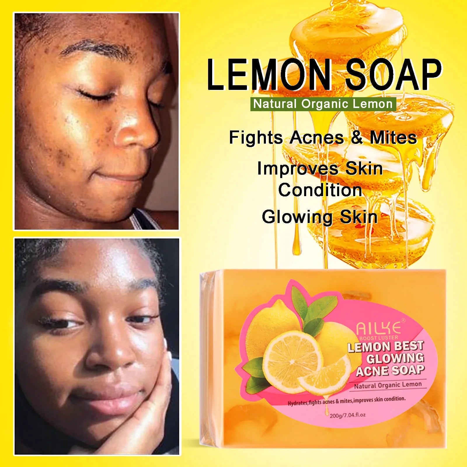 AILEK Natural Skin Cleansing Set, Cleanses Darkness, Stains, Moisturizes, Whitening, Boost Radiance to the Skin. Organic, Vegan